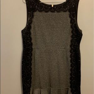 Grey with black lace dress, 16